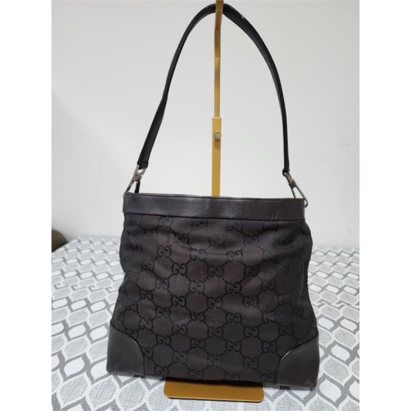 Authentic Gucci GG Nylon Shoulder Bag Black - Picture 5 of 11